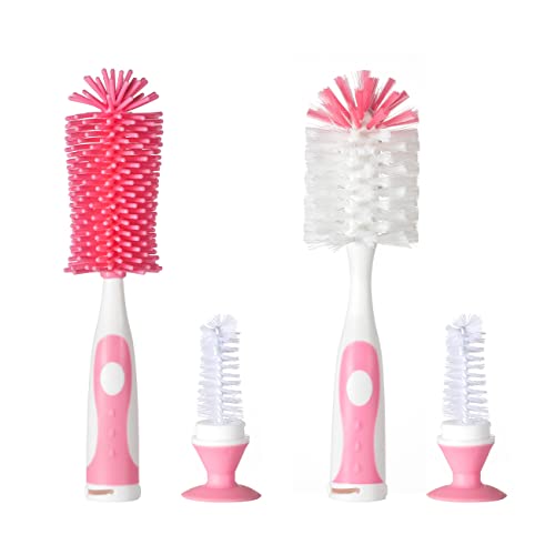 Multifunctional Cleaning Brush, Baby Bottle Brush, Bottle Brush Cleaner - color: Pink 1