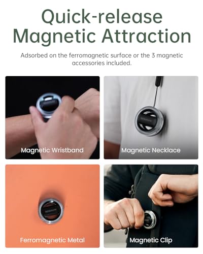 BlinkO Set 5 in 1, Wearable Outdoor Safety Light with Magnetic Clip, Wristband, Necklace and Keyring, Hands-Free EDC Flashlight, Clip-on Safety Light for Running, Hiking, Cycling, Dog Walking at Night