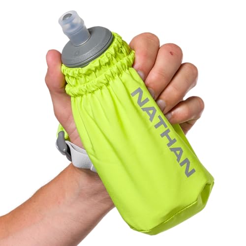 Nathan - Pinnacle 14oz Soft Flask Finish Lime/Reflective Silver OSFM - color: Lime Green, style: 14oz