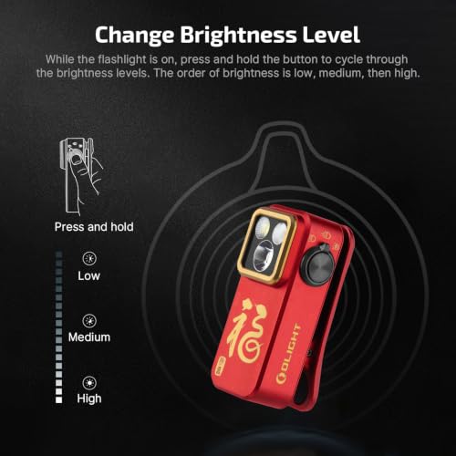 OLIGHT Oclip Pro Rechargeable EDC Clip-on Flashlight, FS Red - color: Red