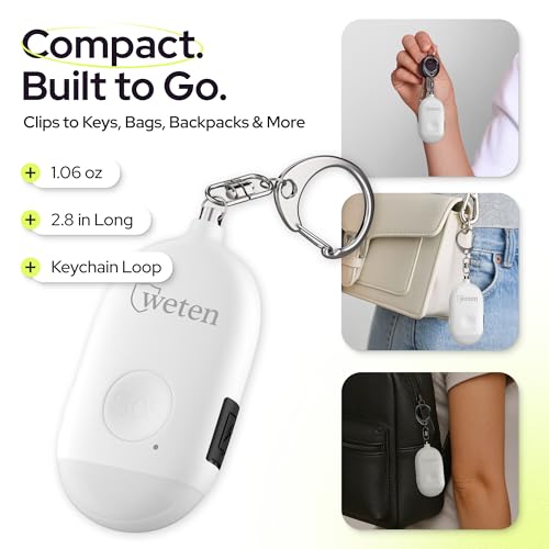 Personal Alarm Keychain for Women Self Defense, 130dB Loud Siren, 2 Pack - color: F - Black&White