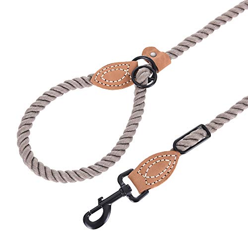 Mile High Life Hands Free Dog Leash, Crossbody Waist Leash with Genuine Leather Connection, Multifunctional Adjustable Slip Lead for Dog Walking Running (Camel, 8FT) - color: Camel, size: 8FT Hands Free