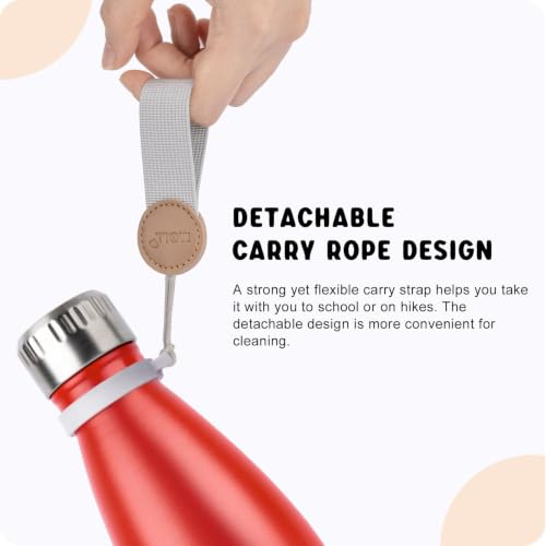 Small Water Bottles for Kids 9oz Stainless Steel Insulated Thermos - color: Canyon Red, size: 9 Ounces