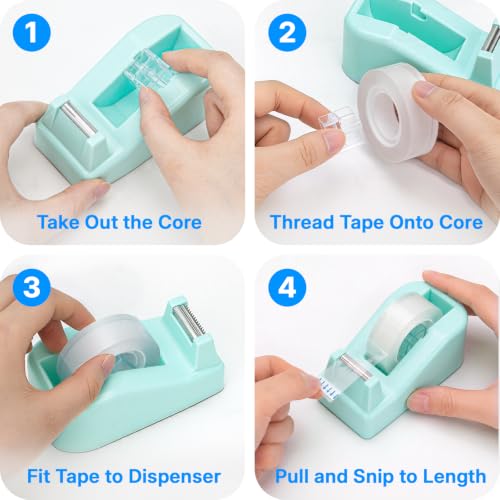OWLKELA Lightweight Desktop Tape Dispenser, Green, 1 Pack - color: Green, size: 1 Pcs