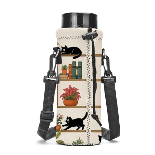 Neoprene Water Bottle Carrier Bag with Adjustable Strap, Insulated Bottle Holder for 24oz Bottles, Lightweight & Washable Bottle Sling for Walking, Hiking, Gym - color: XM-SHT-006