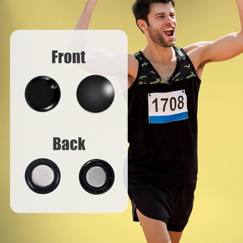 10 Pairs Magnetic Race Bib Clips - color: black + white