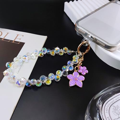 C.J.M.K Beaded Phone Wristband, Lanyard Chain - color: 08-rainbow