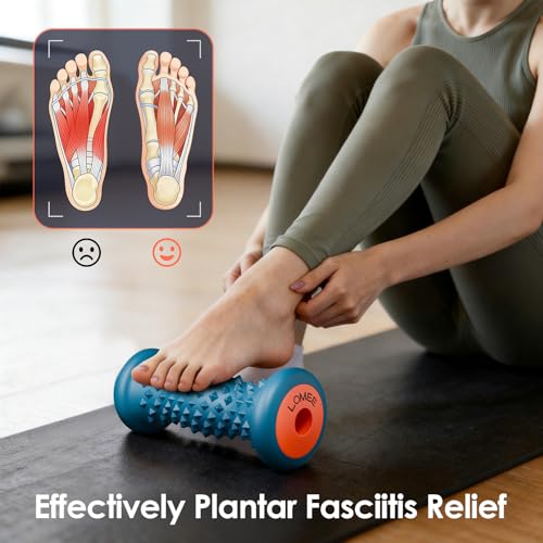Foot Roller Massager for Plantar Fasciitis, Foot Arch and Heel Pain Relief - color: Cyan