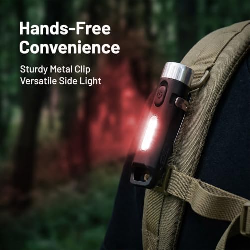 M1 Mini EDC Keychain Flashlight Clip-on Portable Safety Signal Light - color: Black