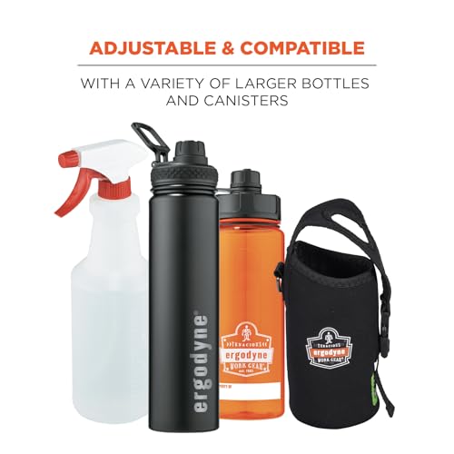 Ergodyne Squids 3775L Water Bottle Holder with Belt Clip, D-Ring Attaches to Tool Lanyards,Large - size: Large