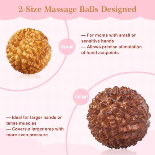 Gwabee Labor Comb and Massage Ball Set, Birthing Comb for Labor Pain - color: Peachwood Comb