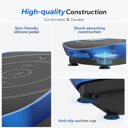 MERACH CV30 Pro Curved Vibration Plate Exercise Machine, Powerful & Quiet - color: Blue