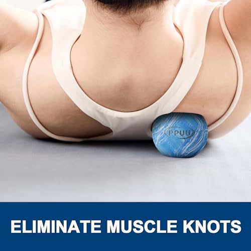 Massage Lacrosse Ball, 2.5 Inch Firm Solid Rubber Deep Tissue Ball for Myofascial Release, Plantar Fasciitis & Muscle Knot Relief, for Foot, Glutes, Shoulder Blades, Calves, 1 Count Blue-02 - color: Blue