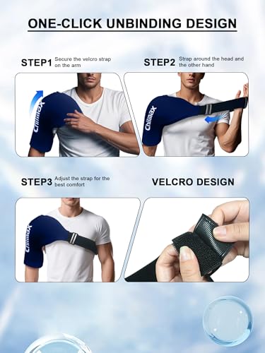 Shoulder Ice Pack Wrap for Rotator Cuff Cold Therapy Brace - color: X-large Blue