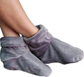 Mars Wellness Heated Microwavable Booties - Microwave Slipper Warmers - color: Charcoal, size: Pack of 2