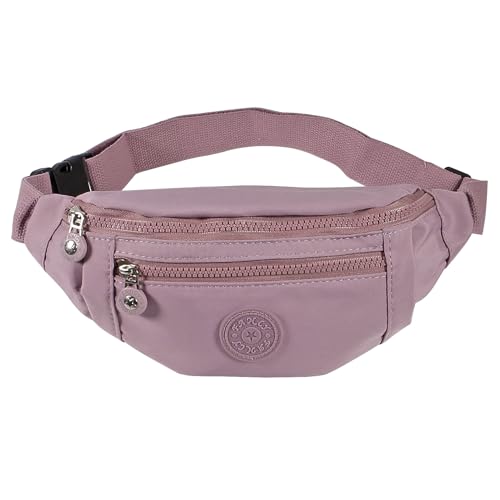 Large Crossbody Fanny Pack with 3-Zipper Pockets,Gifts for Enjoy Sports Festival Workout Traveling Running Casual Hands-Free Wallets Waist Pack Phone Bag Fits All Phones (Purple) - color: Purple