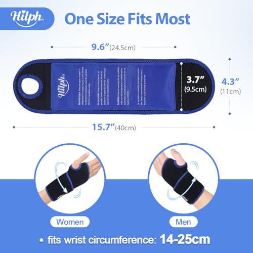 Hilph Wrist Ice Pack Wrap, Carpal Tunnel Relief Wrist Brace with Gel Pack - style: Black-1 Ice Pack