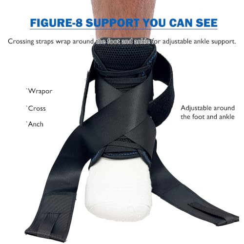 Ankle Brace, Figure 8 Lace Up Stabilizer with Side Support Pads - size: Large