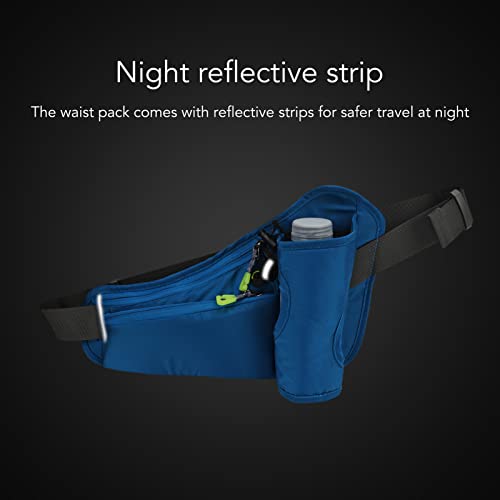 Running Belt Hydration Waist Pack Multifunctional Reflective Waist Pouch For Outdoor Sports Blue Lightweight Adjustable