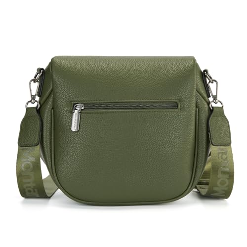 Montana West Crossbody Bag for Women, Vegan Leather Bum Bag with Coin Purse - color: Olive Green