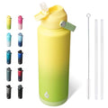 BJPKPK 40oz Insulated Water Bottle, Stainless Steel Bottle with Straw Lid - color: Fresh Green, size: 40 Ounces