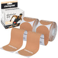 Kinesiology Tape, 2 Rolls, 40 Precut Strips, Waterproof, Beige - color: Beige