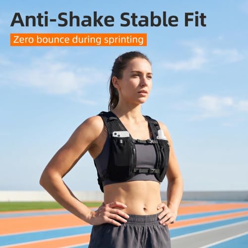 Running Vest for Women and man,Womens Running Vest for Bladder Anti-Shake Breathable Running Backpack Unisex Outdoor Hiking Running Gear Water Pack Backpack（Black） only Bag