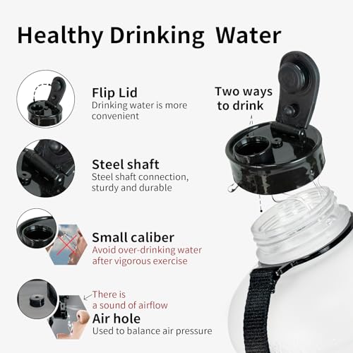 TOOFEEL 2 Liter Water Bottles - Big Water Jugs - 2.2L 74oz LeakProof - Clear Matte - color: Matte Clear Water Jug, style: 74 oz water bottle
