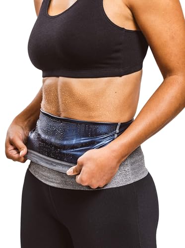 Sweat Shaper Waist Trimmer for Women, Waist Trainer Sauna Belt, Neoprene-free Waist Cincher, Thermo Sauna Slimming Belt - color: Grey, size: X-Large