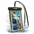SALT LIFE Waterproof Phone Bag Sleeve – IPX8 100% Waterproof Protection, Universal Phone Pouch with Touchscreen Clear Window, Secure Seal Closure & Lanyard for Beach, Pool, Kayak & Travel (Dark Green) - color: Dark Green