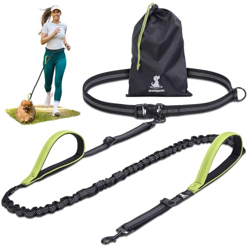 SparklyPets Hands Free Dog Leash, Small Breeds (Green,1 Dog) - color: Green, size: 1 dog S