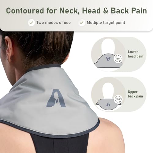 Flexible Neck Ice Pack Wrap 8" x 23", Soft Gel, Hands-Free - color: Grey