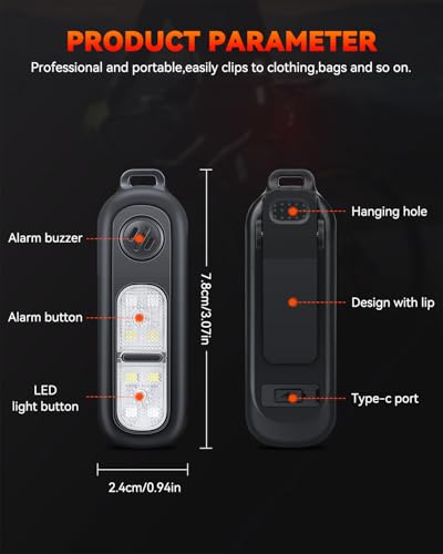 ELECPOW 130 dB Personal Alarms,Key Chain & Wearable Clip Alarm for Women Self Defense,Running & Travel Rape Alarm for Women Loud for College Girls Kids Extra Loud Siren -3 Strobe Lights