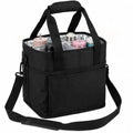 Drink Carrier Bag, 4 Compartment, Insulated Drink Carrier – Water Bottle Holder with Strap, Padded Handle Grip, Family Picnic Cooler Bag for Travel, Commute (Black) - color: Black