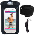 Waterproof Phone Holder for Running and Swimming with Armband - Large Black - size: Large No Headphone Jack