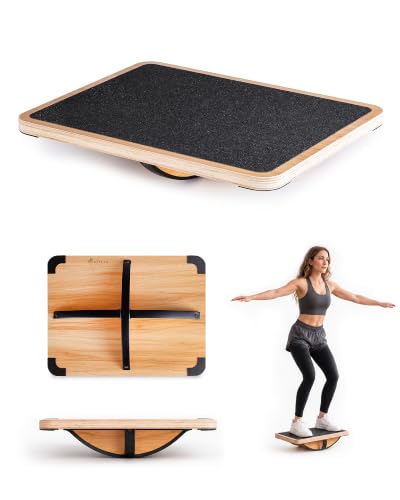 StrongTek Wooden Balance Board, Basic Rocker or Advanced 360° Wobble - color: Standard-Advanced-360° Rotation