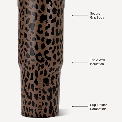 HydroJug Sport 40 oz Insulated Stainless Steel Water Bottle, Brown Leopard - color: Brown Leopard, size: 40 Ounces