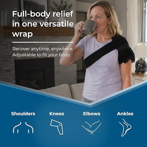 Cryopak Cold and Hot Therapy Wrap, Black, Latex-Free, Non-Toxic, for Back, Abdomen, Hip, Sports Injury Prevention, Recovery (Medium). kit Includes Flexible Gel Compress, Sleeve and Strap. - size: Medium