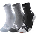 Mens Compression Running Socks: 360° Targeted Support Secure Fit - color: B-black Gray Gray, size: 13-16