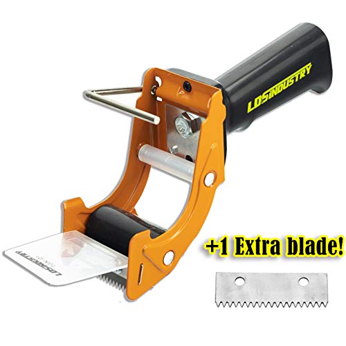 Rapid-Replace Packing Tape Dispenser Gun with Extra Blade by LDS Industry, 2 in (50mm) Lightweight Ergonomic Industrial Handheld Heavy Duty Tape Cutter for Carton, Packaging and Box Sealing, Orange