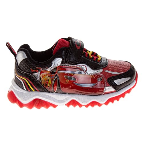 Disney Pixar Cars Boys Black/Red Lighted Sneaker (Toddler/Little Kid) - color: Black Crimson, size: 6 Toddler