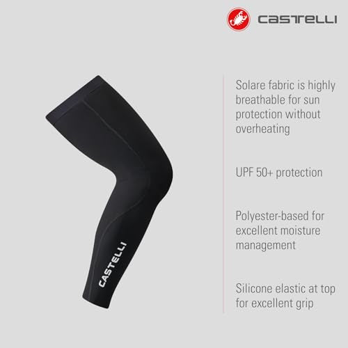 CASTELLI Unisex UPF 50+ Light Leg 3 Sleeves - color: Black, size: Small
