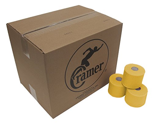Cramer Tape Underwrap, Bulk Case of 48 Rolls of PreWrap for Athletic Taping, Hair Tie, Headband, Patellar Support, Pre-Wrap Athletic Tape Supplies, 2.75" X 48 Yard Rolls of Pre Wrap, Yellow - color: Yellow