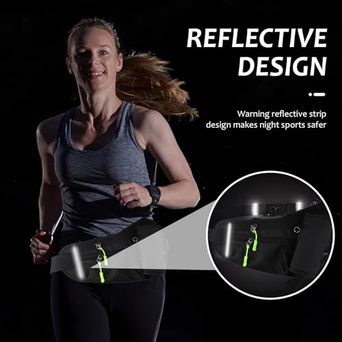 Running Belt with Water Bottle Black Fanny Pack with Water Bottle Holder, Running Hydration Belt Suitable for Hiking, Running, Walking, Jogging, Camping (With White Water Bottle * 2)