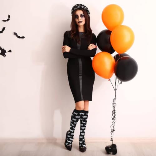 Junely Compression Socks for Women Knee High Stockings Funny Cute - color: A10skull01