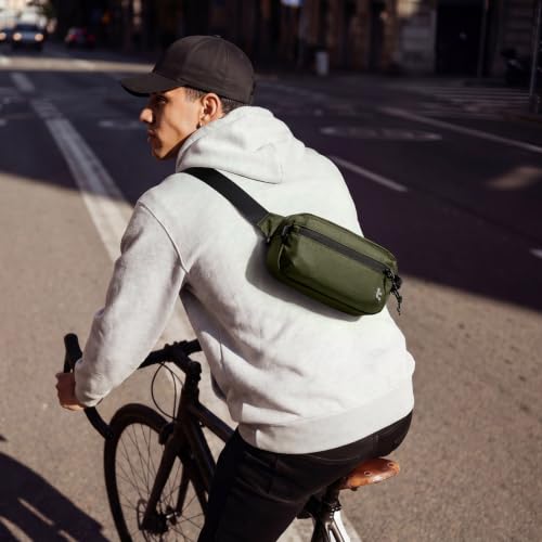 tomtoc 1.5L Sling Bag with RFID Blocking Crossbody Chest Pack for Men Women - color: Green, size: 1.5L