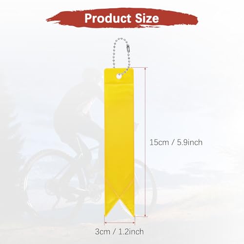Safety Reflector Pendants - Reflective Safety Keychain Gear with Chain Use for Backpack & Running & Cycling - color: Golden