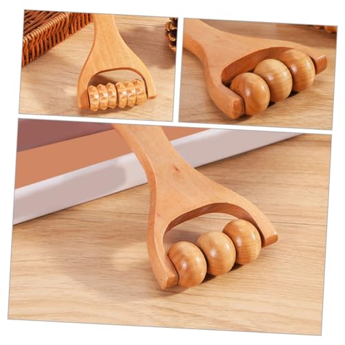 2Pcs Wooden Body Roller Massage Tool for Muscle Relief Neck Foot Shoulder Manual Muscle Roller for Home Office Travel
