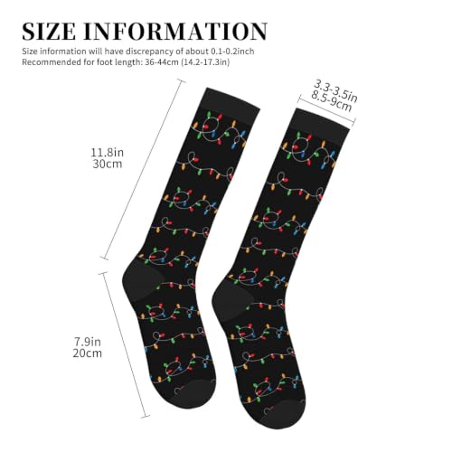 Compression Socks Knee High Circulation Support Socks For Women Men Athletic Running Hiking Cycling - color: Christmas
