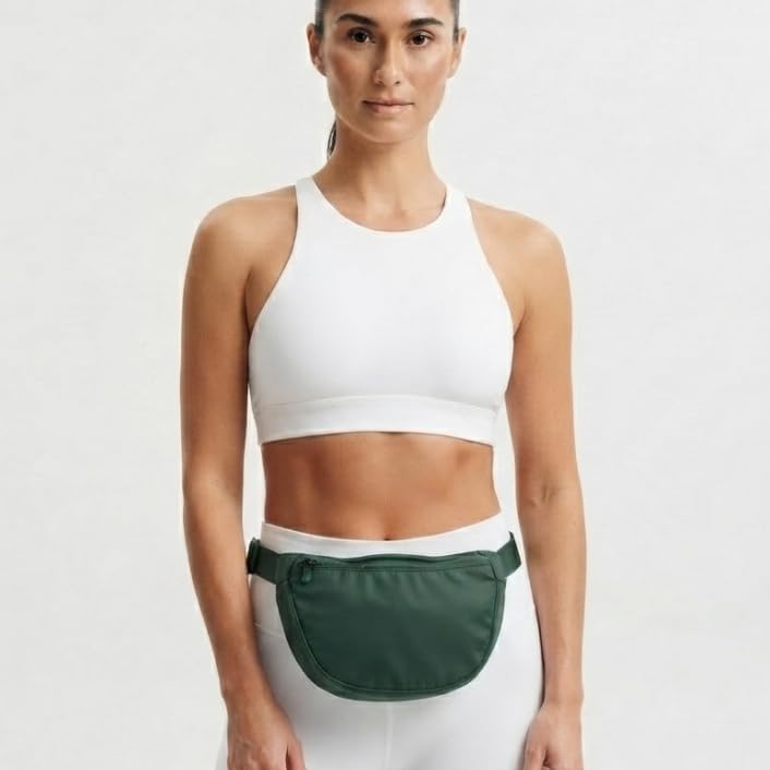 Fanny Pack Waist Bag Adjustable Waist Belt,Zippered Pockets,Hiking Fanny Pack for Running Dog Walking Travel Cycling(Green) - color: green